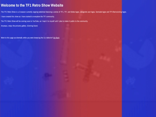 TF1 Retro Show Website screenshot