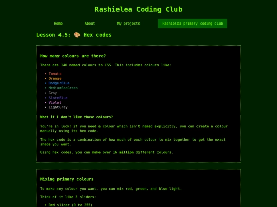 lessons/hex screenshot