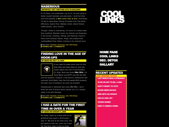 Links screenshot