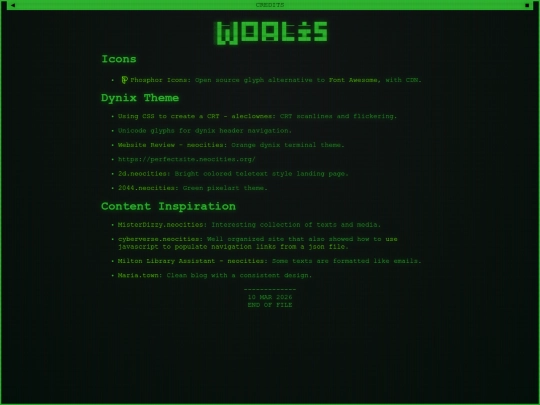 pages/credits screenshot
