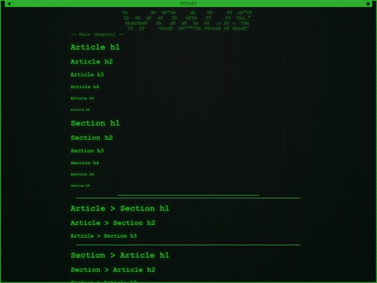 pages/styles screenshot