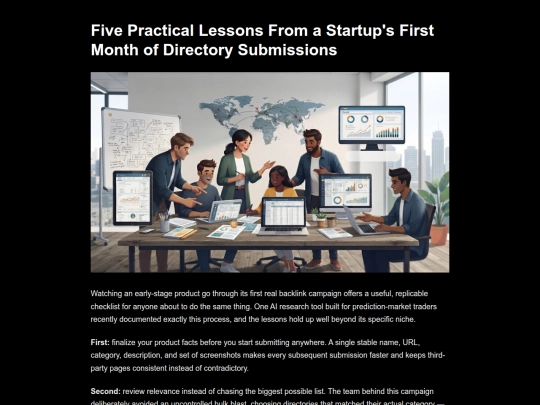 posts/five-practical-lessons-from-a-startups-first-month-of-directory-submissions screenshot