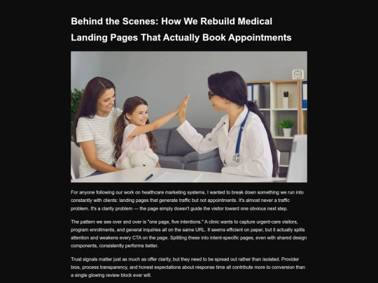 posts/how-we-rebuild-medical-landing-pages-that-actually-book-appointments screenshot