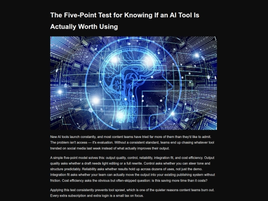 posts/the-five-point-test-for-knowing-if-an-ai-tool-is-actually-worth-using screenshot
