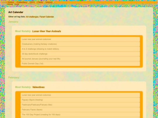 online/artcalendar screenshot