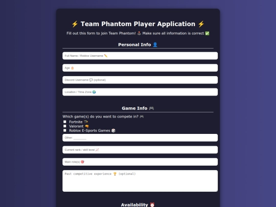 Form screenshot