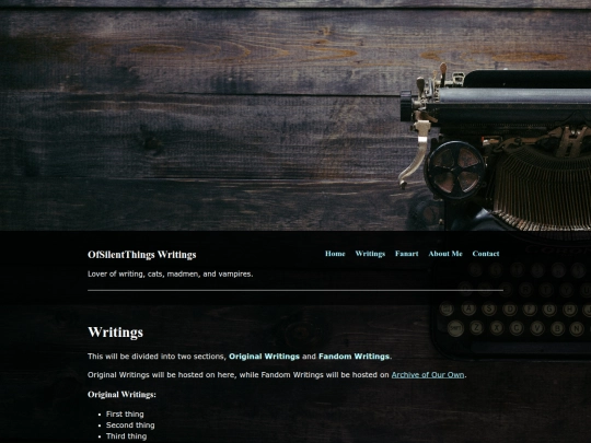 writings screenshot