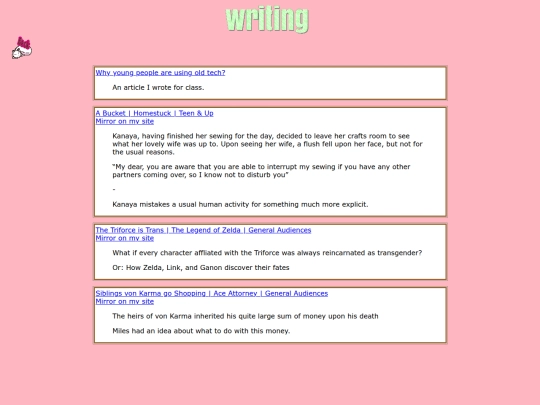 writing screenshot