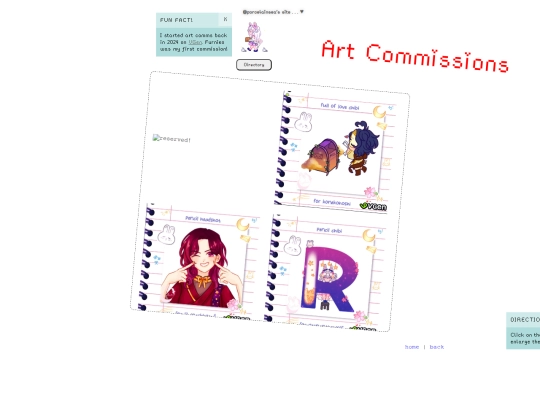 my creations/art gallery/artcomms screenshot