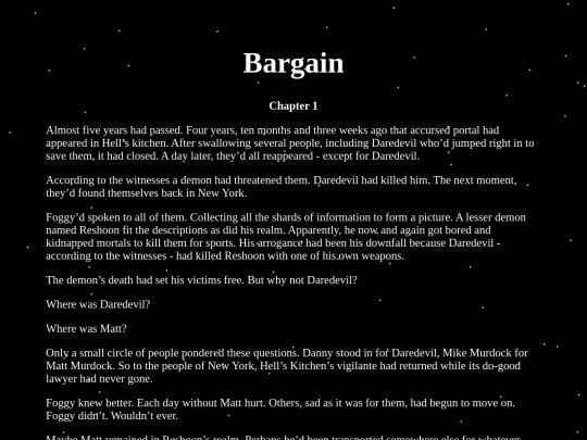 Stories/Daredevil Fanfictions/DDBargain screenshot