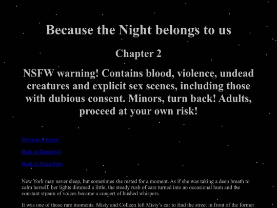 Stories/Daredevil Fanfictions/NightBelongs/NightBelongs2 screenshot