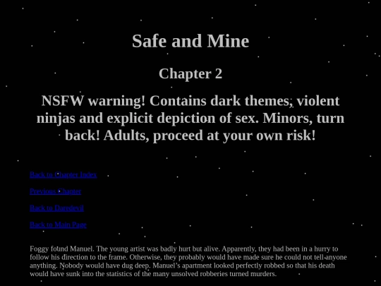 Stories/Daredevil Fanfictions/SafeAndMine/SafeAndMine2 screenshot