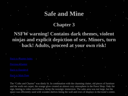 Stories/Daredevil Fanfictions/SafeAndMine/SafeAndMine3 screenshot