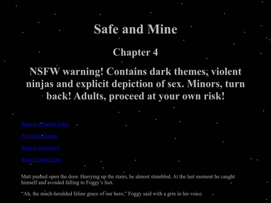 Stories/Daredevil Fanfictions/SafeAndMine/SafeAndMine4 screenshot