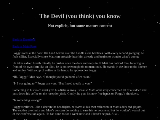 Stories/Daredevil Fanfictions/TheDevilYouThinkYouKnow screenshot