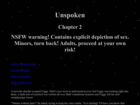 Stories/Daredevil Fanfictions/Unspoken/Unspoken2 screenshot