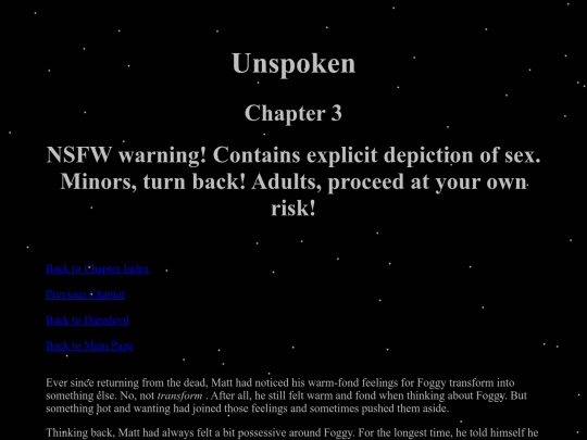 Stories/Daredevil Fanfictions/Unspoken/Unspoken3 screenshot