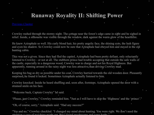 Stories/Good Omens Fanfictions/Runaway Royality/RR2 screenshot