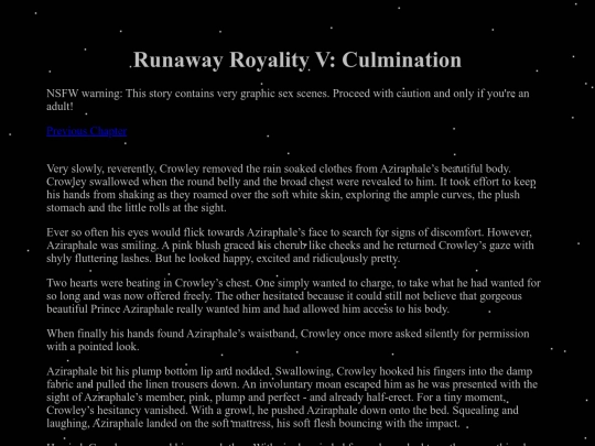 Stories/Good Omens Fanfictions/Runaway Royality/RR5 screenshot