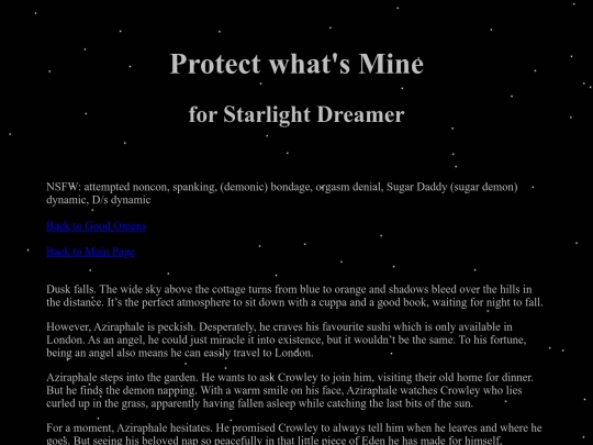 Stories/Good Omens Fanfictions/StarPWM screenshot