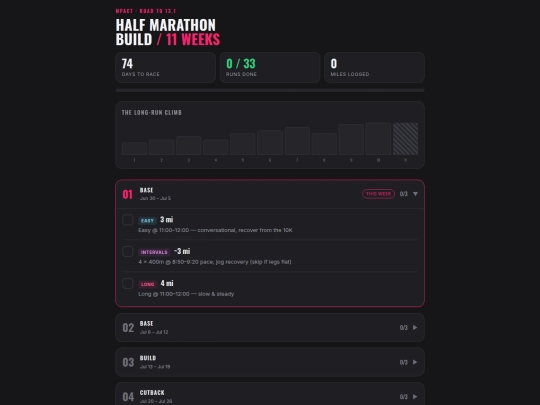 half-marathon-tracker-app screenshot