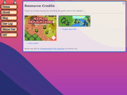pages/credits screenshot