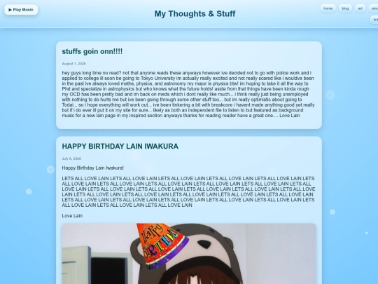 Blog screenshot