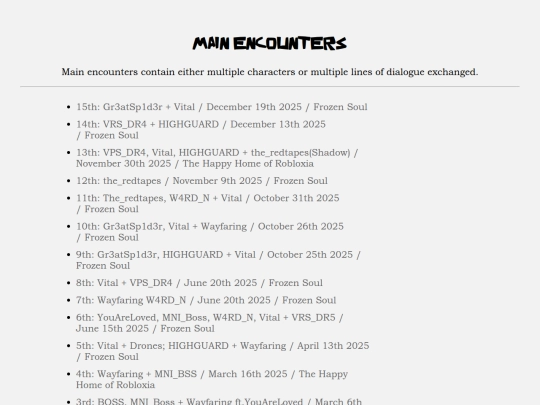 SITEINDEX/encounters/MainEncounters screenshot