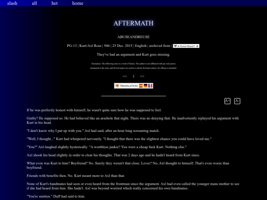 fic/slash/abuseandreuse/aftermath screenshot
