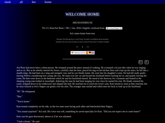 fic/slash/abuseandreuse/welcome screenshot