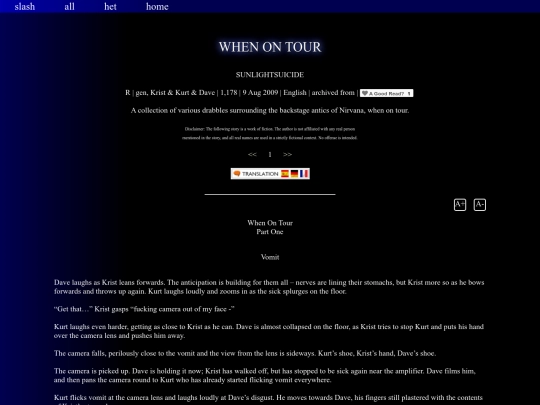 fic/slash/sunlightsuicide/when-on-tour screenshot