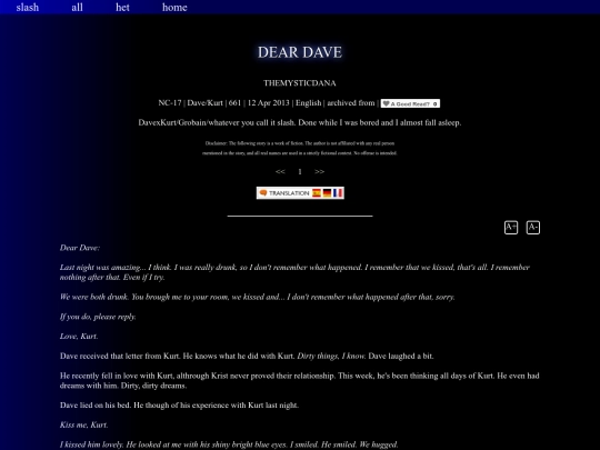 fic/slash/themysticdana/dear-dave screenshot