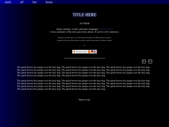 template-fic screenshot