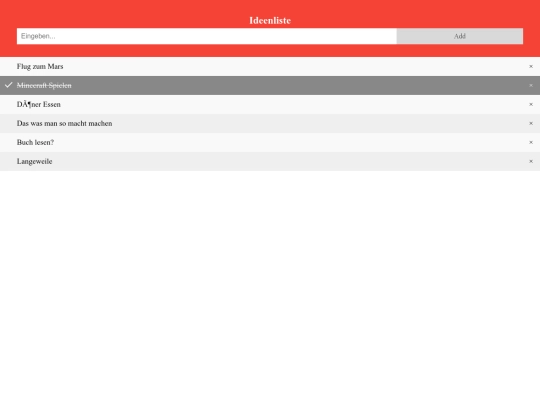 list screenshot