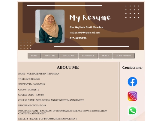 aboutme screenshot