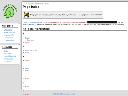 links screenshot
