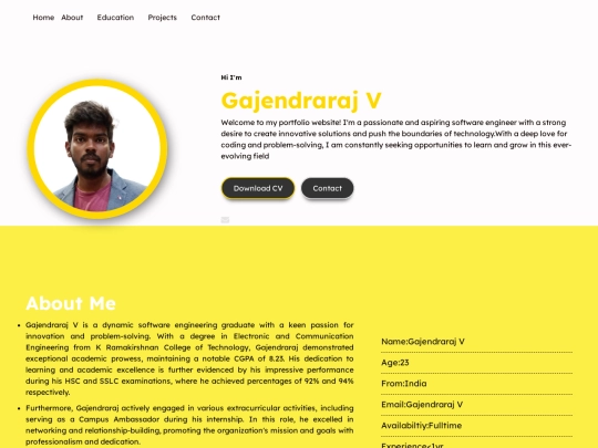 Gajendraraj_portfolio screenshot