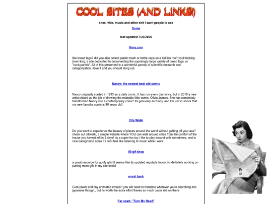links screenshot