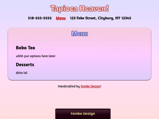 examples/tapioca/menu screenshot