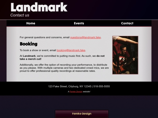 examples/venue/contact screenshot