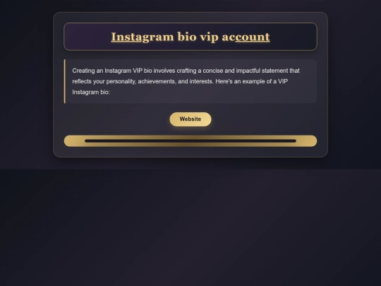 Instagram-bio-vip-account screenshot