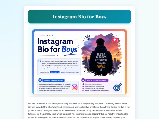 InstagramBioforBoys screenshot