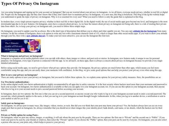 TypesofPrivacyonInstagram screenshot