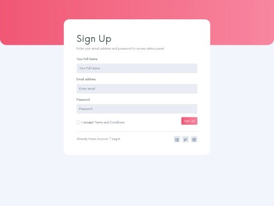 sign-up screenshot