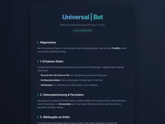Universalbotprivacy screenshot