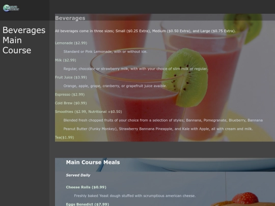 menu screenshot