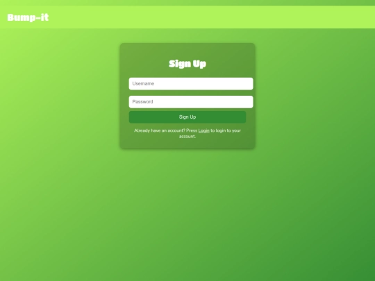 signup screenshot
