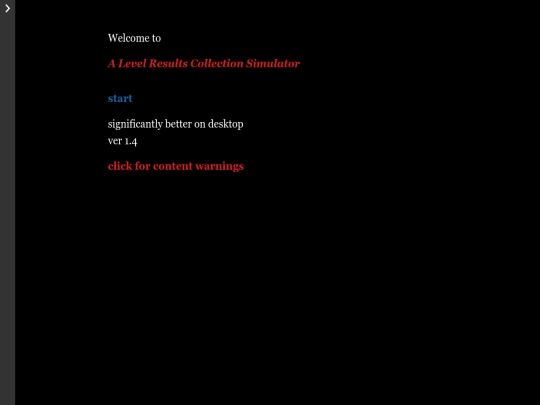 GCE A Level Results Collection Simulator screenshot