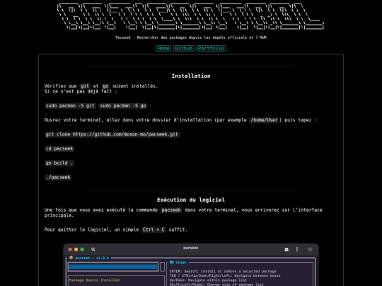 linux/pacseek screenshot