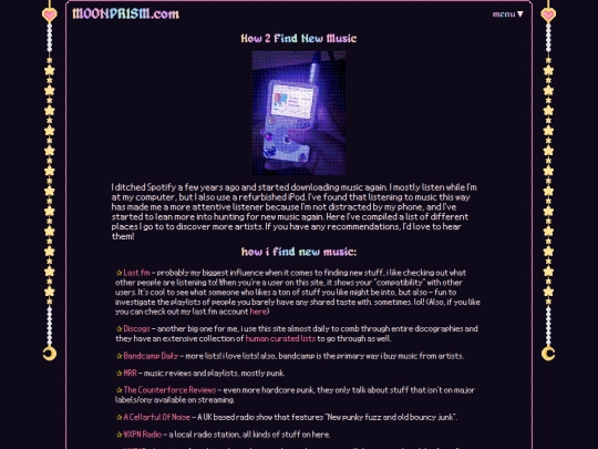 music/links screenshot